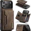 SZHAIYU 2 in 1 Detachable Wallet Phone Cases Compatible with iPhone 17 Pro Max Case with Card Holder Men 6.9'' Magnetic Leather Cover (Coffee, iPhone 17 Pro Max)