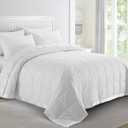 puredown Blankets Queen Size - Soft Lightweight Down Blanket for All Seasons, Cozy Warm Luxury Bed Blanket with Satin Trim, Cotton Cover, White (90"X90")