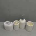 Haocoott Bathroom Accessories Set, 4PCS Modern Bathroom Accessory Set with Soap Dispenser, Mouthwash Cup & Toothbrush Holder, Qtip Holder, Tray