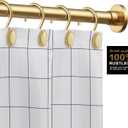 Gold Shower Curtain Hooks, Set of 12, Rust Resistant, Heavy Duty, Decorative Acrylic Shower Curtain Rings