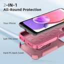 for Galaxy A03s Case: 2 in 1 Shockproof Phone Cover with 360° Rotatable Kickstand Ring - Heavy Duty Drop-Proof Phone Case for Galaxy A03s 6.5" - Pink