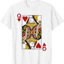 Queen of Hearts Blackjack Cards Poker 21 Q Couple Matching T-Shirt, Size S