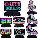 Roller Skating Party Centerpiece Set - Skating Honeycomb Birthday Decorations and Roller Skating Table Toppers for Kids' Skating-Themed Birthday and Baby Shower Table Decor
