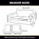 PrinceDeco T Cushion Loveseat Slipcover 3 Pieces Sofa Covers for T Cushion Sofa Stretch Slip Covers for 2 Cushion Couch with 2 Individual T Shape Seat Covers Width Up to 76"- Washable, Natural