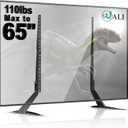 WALI Universal TV Stand 55 inch TV, TV Stand Mount for 22-65 Inch LCD Flat Screen TVs, Table Top TV Stands Holds up to 110lbs Mounting Holes up to 800 by 500mm (TVS001), Black