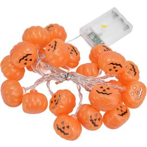 Halloween Pumpkin Lights, 20 LED Battery - Operated String Lights with Remote, 3m, for Festive Home & Outdoor Decor
