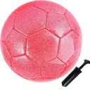 Soccer Ball Shiny Gift Size 3 4 5 Practice Training Come with Pump and Needle (Pink)
