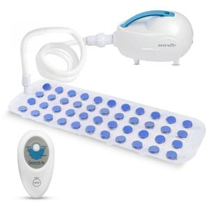 SereneLife Portable Spa Bubble Bath Massager - Relaxing Spa Non-Slip Mat with Suction Cup Bottom, Motorized Air Pump, Adjustable Bubble Settings and Remote Control, 47” x 14.2” 
