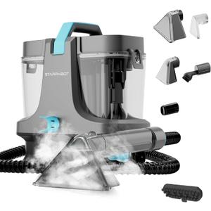 Starrybot Portable Carpet Cleaner Machine with Steam and Heating Techology,18Kpa Powerful Suction with Versatile Tools for Pets, Couch,Spot Cleaner for Stairs/Furniture/Rug(Gray)(260428)