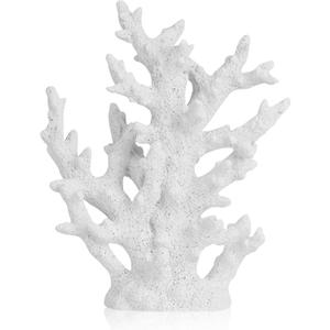 Artificial Coastal Dorm Fish Aquarium Coral Ornament Decor Realistic Aquatic Plant Marine Themed Gifts for Beach Coastal, Living Room, Bathroom- White