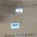 6 Pack 10 ft Heavy Duty Metal String Light Poles Adjustable Outdoor Lighting Stand for Patio,Backyard,Garden,Party & Wedding Rustproof & Sturdy with Hooks