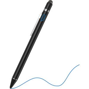 Stylus Pens for Touch Screens, NTHJOYS Universal Fine Point Stylus for iPad, iPhone, iOS/Android Smart Phone and Other Tablets, Active Stylus Stylist Pen Pencil for Precise Writing/Drawing (Black)
