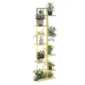 Solatmos Wood Plant Stand With Grow Lights Indoor Plants Outdoor Corner Plant Shelf Flower Stands for Living Room Patio Garden Corner Balcony 