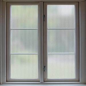 VELIMAX 1/2-Inch Reeded Glass Window Film, Frosted Reeds Window Film, Window Privacy Film, 3D Window Decals Non Adhesive for Bathroom Living Room Office, 35.4x78.7 inches