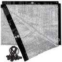 70% Aluminum Shade Cloth 13 FT x 14 FT，Silver Tarps Fabric Privacy Screen Pet Shade Car Cover Patio Garden Pergola Cover Canopy with Grommets and Ball Bungee, Aluminum Foil Shade Net