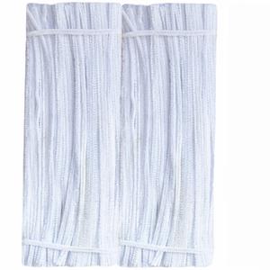 White Pipe Cleaners Crafts (100 Pack) Chenille Stems for DIY Art Decorations Creative (6 mm x 12 Inch)