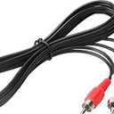 PASOW RCA Cables, 2RCA Male to 2RCA Male Stereo Audio Subwoofer Cable Dual Shielded RCA Cord for Home Theater, HDTV, Amplifier, Hi-Fi Systems, Speakers (6 Feet) and Vacuum Charger for Homeika H318, for Proscenic P12 P13 Pro 25.9V Li-ion Battery Cordl