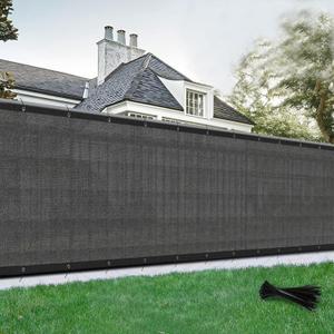 SUNLAX Privacy Fence Screen 5' x 24' Heavy Duty Mesh Fence Net Cover with Grommets for Patio Porch Pool Backyard Outdoor Chain Link Fence, Dark Grey (Customized)
