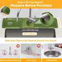 24'' Longer Faucet Mat for Kitchen Sink Splash Guard[7 Slope Fast Self-draining][Snap Lock Fit] Kitchen Sink Faucet Mat Splash Guard Kitchen Sink Area Water Splash Guard Behind Faucet Draining Mat