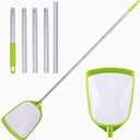 Pool Skimmer Net- Total Length 72 inches Ultral Fine Mesh Rake with Pole,Accessories for Cleaning Inground/Above Ground Swimming Pool, Pond,Spa and Hot Tub Leaf Debris (Ultra Fine Mesh)