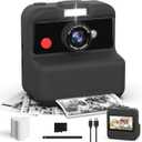 Kids Camera Instant Print, 48MP/2.5K UHD Kids Instant Print Camera, Christmas Birthday Gifts for Girls and Boys, 3.0" Screen with Print Paper & 32G Card, Toddler Toy for Age 3-14 (Black)