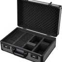 Graded Card Case with Individual Slots Storage Box, Trading Card Cases for Sports Cards with Combo Lock, Card Slab Case for Baseball Cards Storage, Graded Cards Display Box X-Large (Black)