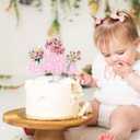 4 x Wildflower Birthday Party Decorations, Floral Cupcake Toppers Baby in Bloom Baby Shower Cake Decorations Wildflower Baby Shower Decor Flower Birthday Party Supplies