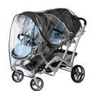 bemece Double Stroller Rain Cover, Weather Shield Double Stroller for Front and Rear Seats Twin Stroller, Baby Outdoor Activities Accessories, Protects Children from Rain, Snow, Wind (transparent-length)