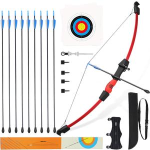 40" Youth Bow and Arrow Set for Kids 8-12 & Teens - Ambidextrous Recurve Archery Gear with Safety Arrows - Toys for Ages 8-13, Backyard Games Gift for Beginner Archers