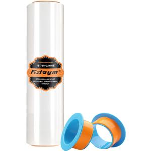 Stretch/Shrink Wrap Roll 18" x 1500' - Industrial Plastic Wrap for Moving, Heavy Duty 80 Gauge, 600% Stretch for Packing, Pallets, Shipping&Furniture Protection-1 Rolls