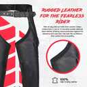 HWK Motorcycle Leather Chaps for Men and Women, Black Motorcycle Chaps for Road Rash Protection and All-Weather Comfort, Size: 32