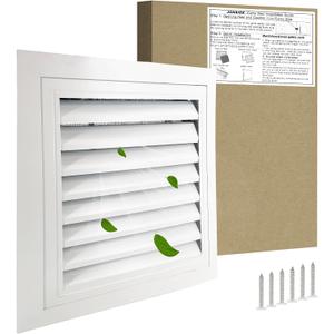 16"*16" Gable Vent,Aluminum Alloy Wall Vent Shed Vents,with Removable Strainer and 180 Degree Opening Angle.Ideal for Attic,Shed,Garage,Play House,Coop.[Inside Dimensions:13.3"w X 13.3"h]-White 1 Pack