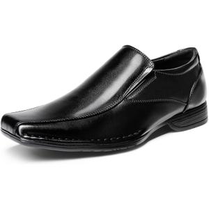 Bruno Marc Men's Classic Square-Toe Slip-on Loafers (13, Black)