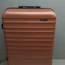 Amazon Basics 26" Hardside Medium Checked Luggage, Hardshell Suitcase With Wheels, Expandable For Up to 15% More Space, With Scratch-Resistant Surface, Four Multi-directional Wheels, Rose Gold