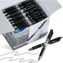 deli Gel Pens, 100 Pcs Retractable Pens Black Ink, Medium Point Pen 0.7mm, Smooth Writing, Fast Dry, No Bleed for Journaling Note Taking, Home School Office Supplies