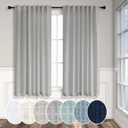 Gray Curtains 54 Inch Length for Boys Bedroom 2 Panels Pocket Back Tab Linen Sheer Subtle Woven Cotton Textured Light Reducing Grey Short Curtains for Childrens Room Playroom Bathroom 52 x 54 Long