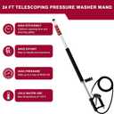 24 FT Telescoping Pressure Washer Wand with Pressure Washer Extension Wand,Brush Head,Gutter Cleaner Attachment and Support Belt,Pressure Washer Extension Pole for Wall Roof Gutter