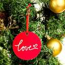 WILLBOND 24 Pieces Sublimation Ornament Blanks Pendants, Personalized MDF Sublimation Christmas Ornament Blanks Double Side for Heat Press Printing with Red String for Christmas Valentines