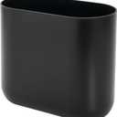 iDesign Small Slim Plastic Bathroom Trash Can, Garbage Can for Bedroom, Office, Desk, Dorm, Black