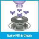 Nature's Way Hanging Glass Hummingbird Feeder for Outdoor Decor, 29 Ounce Capacity Nectar Feeder, 4 Easy to Clean Flexible Ports, Purple Lilac