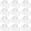 12-Pack 1 Inch PVC Tee Pipe Fittings, 3 Way Socket x Socket, Schedule 40 PVC Pipe Connectors for Plumbing, Irrigation & DIY Projects
