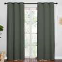 NICETOWN Window Treatment Thermal Insulated Solid Grommet Blackout Curtains/Drapes for Bedroom (Dark Mallard, Set of 2 Panels, 42 by 84 Inch)