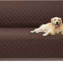 U-NICE HOME Reversible Sofa Cover Couch Cover for Dogs with Elastic Straps Water Resistant Furniture Protector for Pets Couch Cover for 3 Cushion Couch (Sofa, Chocolate/Taupe)