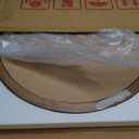 Round Wood Mirror, 22" Circle Mirror with Wooden Frame, Walnut Brown