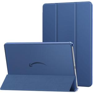 MoKo Case Fits Amazon Kindle Fire Max 11 Tablet (13th Gen, 2023 Release) 11" - Slim PU Leather Trifold Stand Cover for Kindle Fire 11 Tablet Colored Hard Back Shell with Auto Wake/Sleep, Navy Blue
