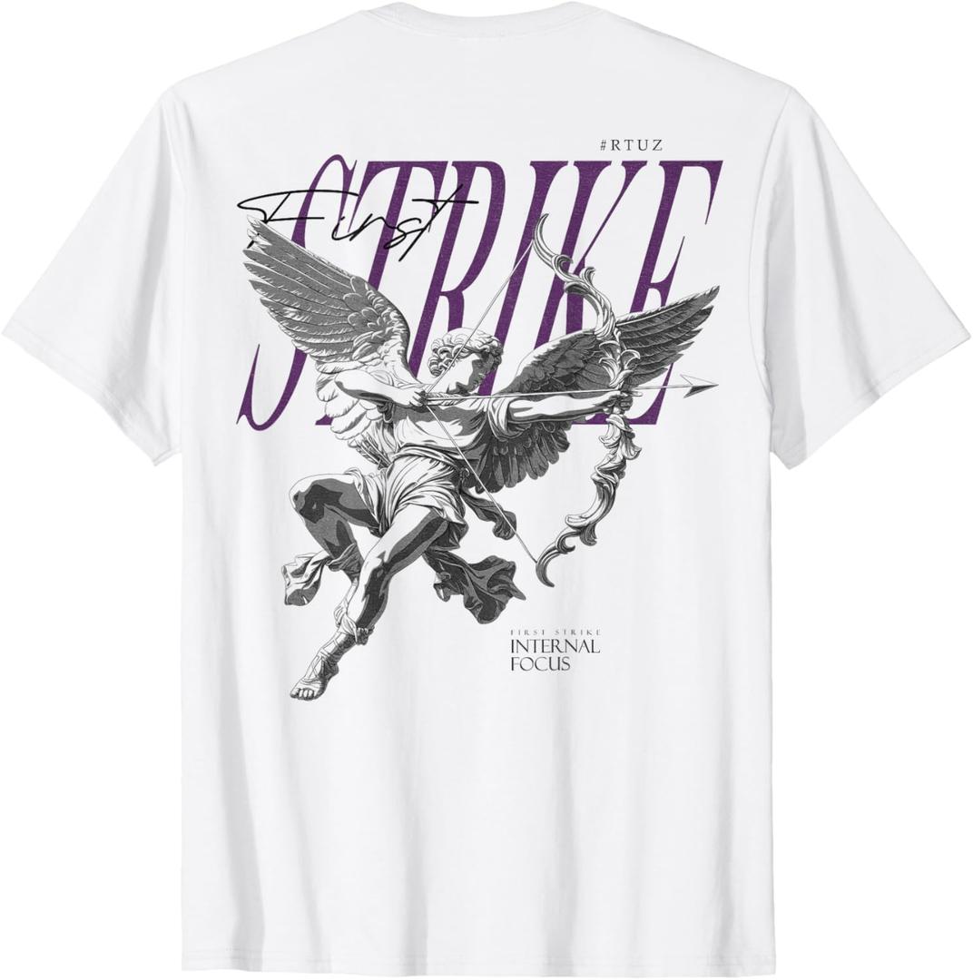 Hip Hop Vintage Edgy Urban Y2K Back Print Streetwear Angel T-Shirt, M