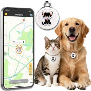 GPS Tracker for Dogs & Cats, No Monthly Fee, No SIM Card, Real-Time Positioning & Smart Anti-Lost Alerts,Mini Waterproof Drop-Proof Pet Tracker,365-Day Extra Long Battery Life,Works with iOS & Android