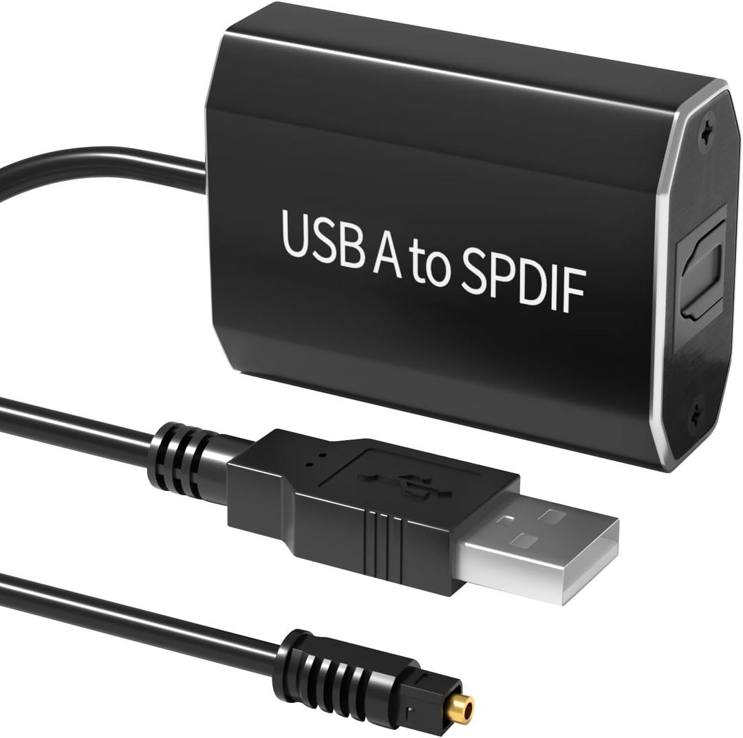 USB Audio Adapter, High-Resolution SPDIF Digital Converter, Compatible with Windows Linux PS4/PS5 Laptop Computer Surface