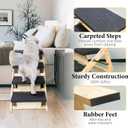 BRIKY 2-in-1 Dog Stairs/Ramp with 4 Steps, Foldable Dog Stairs for High Beds Cars Couch, Durable Wooden Pet Stairs for Small Medium Large Dogs, No Assembly Required