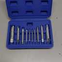 Screw Tap Extractor Set of 10 Broken Head Taps Stripped Screw Remover Kit with Box, High Speed Steel Extractor Tap Drill Set for Industrial Screw Bolt Removal Home Repair Work